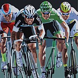 Mark Cavendish 26th Tour de France Stage Win painting on canvas by Simon Taylor