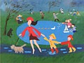 Windy Day in the Park - contemporary painting by Simon Taylor