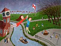 Kite Flying - contemporary painting by Simon Taylor Kite Flying - contemporary painting by Simon Taylor