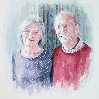 Portrait of Sir Franklin & Lady Berman by Simon Taylor