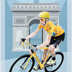 Wiggo in Yellow, gouache on paper 36 x 48cm by Simon Taylor